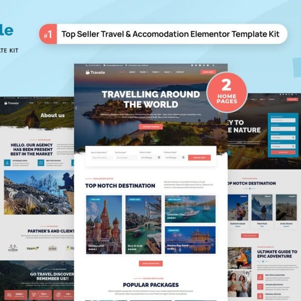 Travele Travel and Tour Agency Elementor Template Kit Download