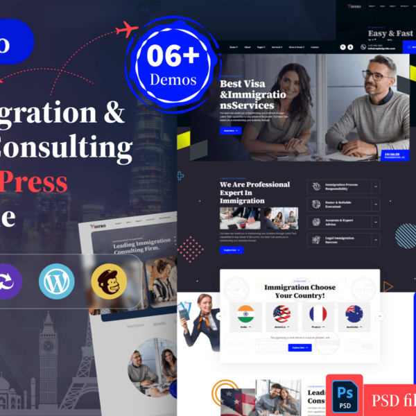 Vistro Immigration Visa Consulting WordPress Theme Download