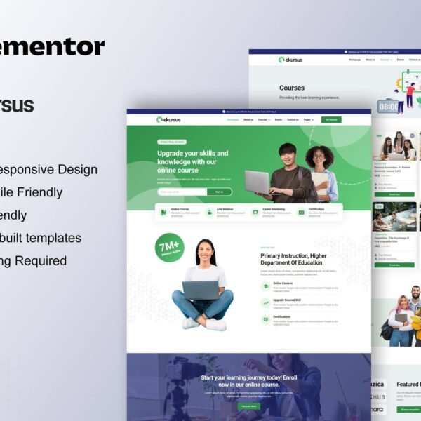 eKursus - Online Course & Education Elementor Template Kit