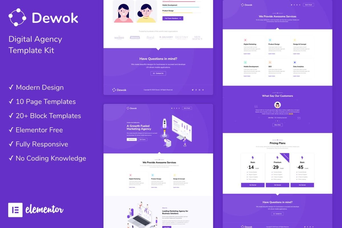 Dewok Digital Agency Template Kit Download