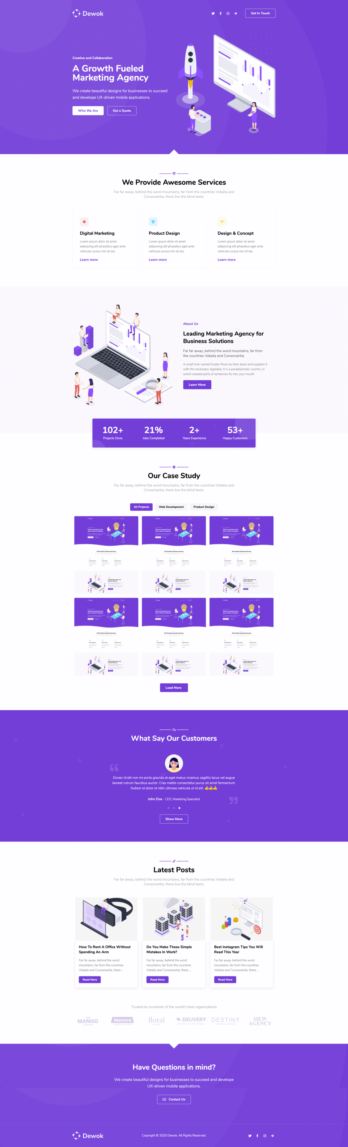 Dewok Digital Agency Template Kit Download