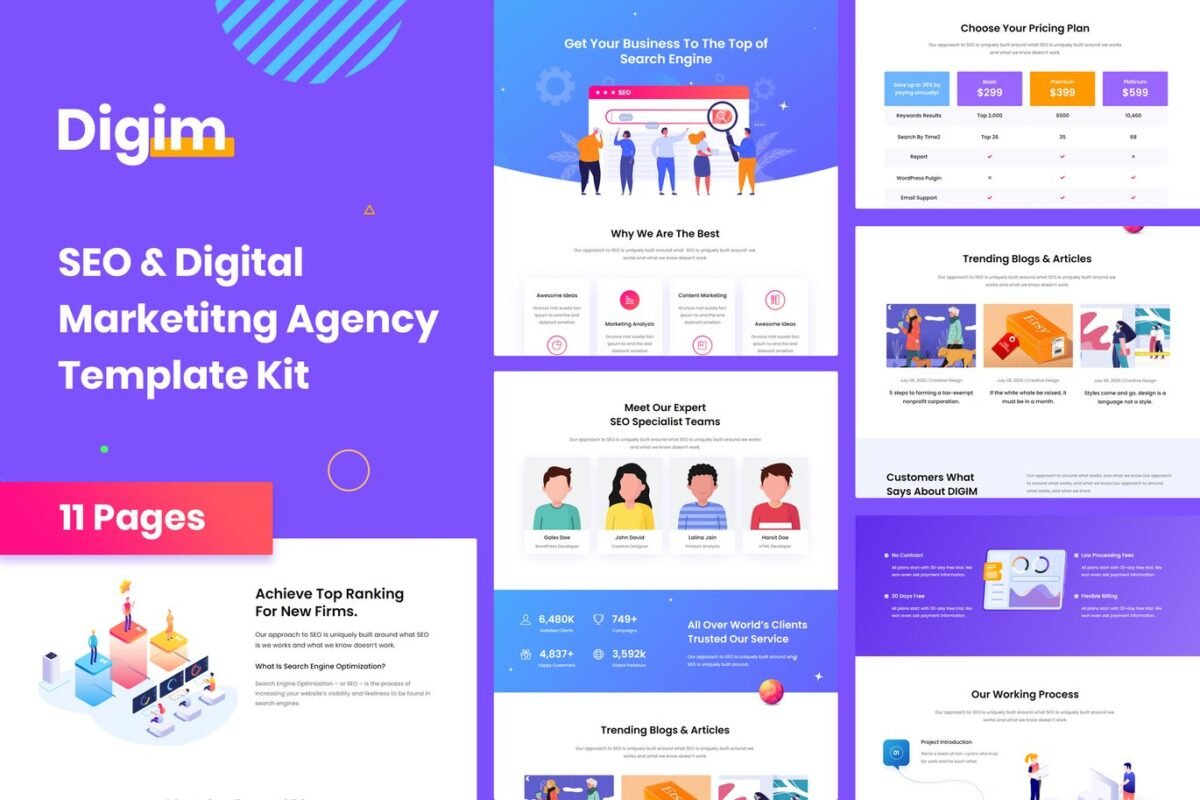 Digim SEO and Digital Marketing Template Kit Download